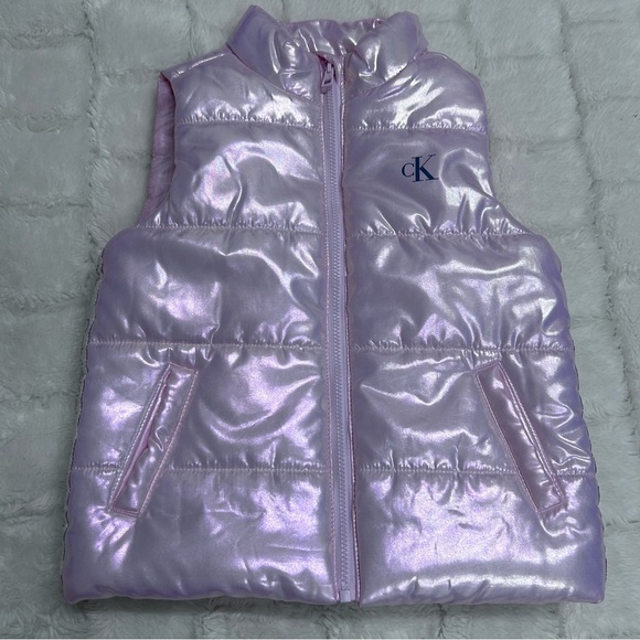 Calvin Klein Jeans Girl Pink Puffy Vest Size 3T - Picture 1 of 11